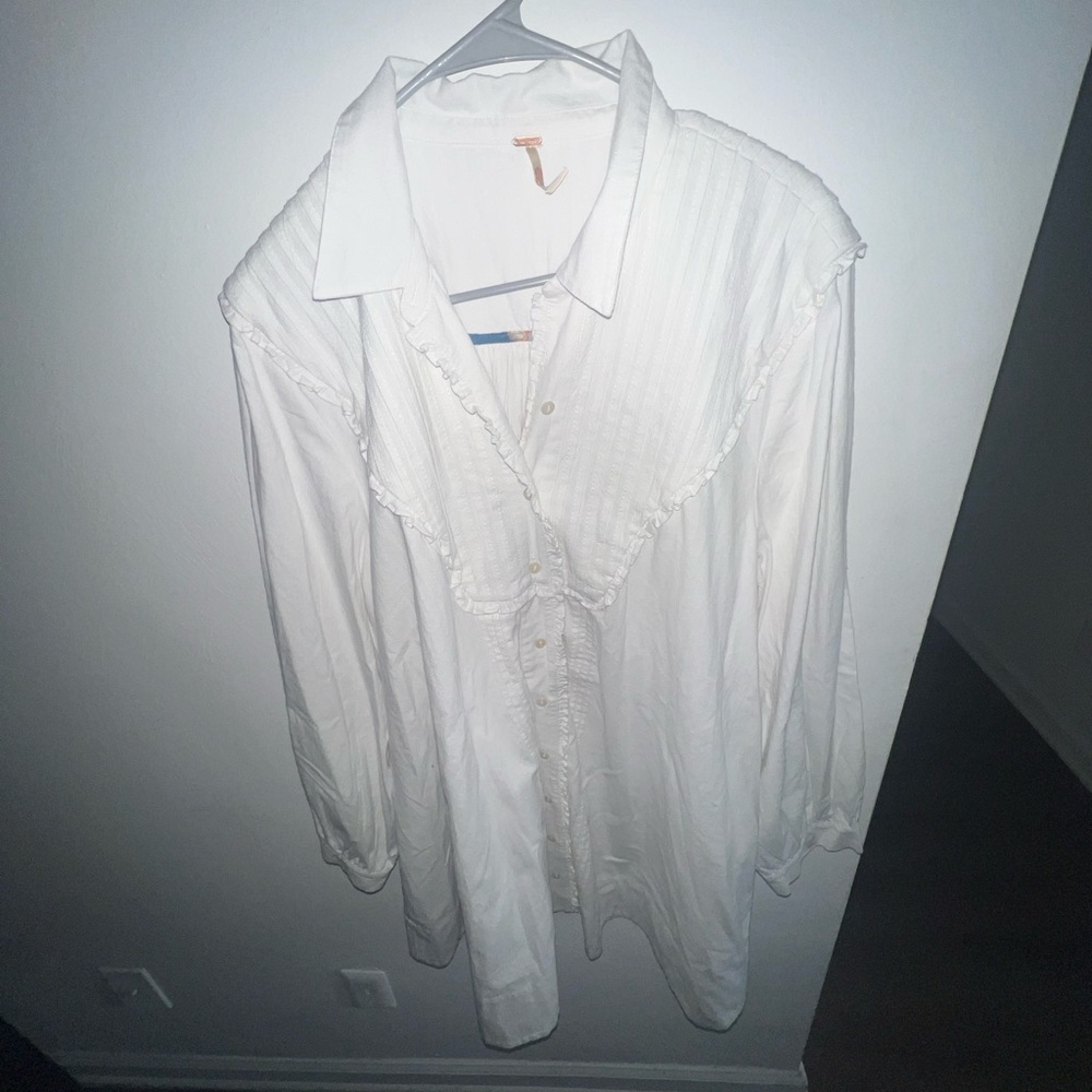 Free People White Long Sleeve Dress
